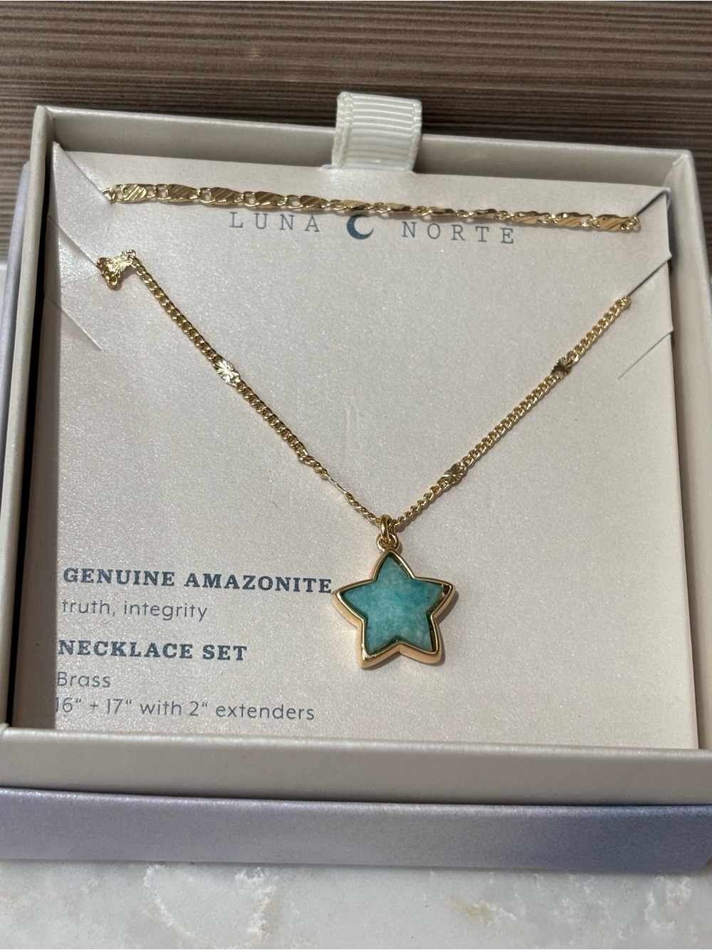 NIB Luna Norte aqua star layered necklace